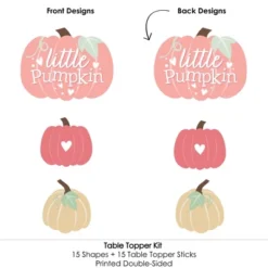 Big Dot Of Happiness Girl Little Pumpkin - Fall Birthday Party Or Baby Shower Centerpiece Sticks - Table Toppers - Set Of 15 -Party Planers Store GUEST 85688e9b 5ae8 4881 9472 d453194e4d06