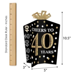 Big Dot Of Happiness Adult 40th Birthday - Gold - Birthday Party Decor And Confetti - Terrific Table Centerpiece Kit - Set Of 30 -Party Planers Store GUEST 86dea159 5824 44a1 bad2 45c774adfb56
