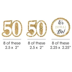 Big Dot Of Happiness We Still Do - 50th Wedding Anniversary - Paper Straw Decor - Anniversary Party Striped Decorative Straws - Set Of 24