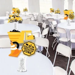 Big Dot Of Happiness Dig It - Construction Party Zone - Baby Shower Or Birthday Party Centerpiece Sticks - Showstopper Table Toppers - 35 Pieces