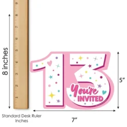 Big Dot Of Happiness Girl 13th Birthday - Shaped Fill-In Invitations - Official Teenager Birthday Party Invitation Cards With Envelopes - Set Of 12 -Party Planers Store GUEST 8a934bed 35d7 4ff8 9363 0339eeb9b0cb