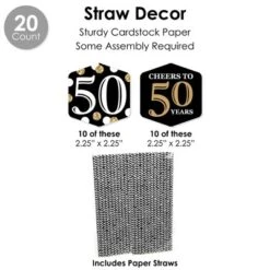 Big Dot Of Happiness Adult 50th Birthday - Gold - Birthday Party Favors And Cupcake Kit - Fabulous Favor Party Pack - 100 Pieces -Party Planers Store GUEST 8b20897c 133e 4b09 bbaa 3fa768f70386