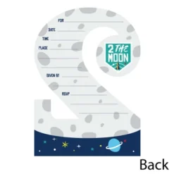 Big Dot Of Happiness 2nd Birthday Two The Moon - Shaped Fill-in Invites - Space Second Birthday Party Invitation Cards With Envelopes - Set Of 12 -Party Planers Store GUEST 8b3bdd9f 74e5 414c b669 d841a2cb394d