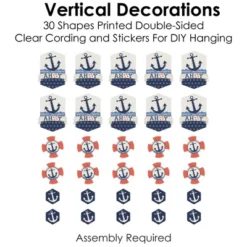 Big Dot Of Happiness Ahoy - Nautical - Baby Shower Or Birthday Party DIY Dangler Backdrop - Hanging Vertical Decorations - 30 Pieces -Party Planers Store GUEST 8c85a351 7db7 49ac bdb4 46f9d4a45a79