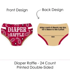 Big Dot Of Happiness Little Cowboy - Diaper Shaped Raffle Ticket Inserts - Western Baby Shower Activities - Diaper Raffle Game - Set Of 24