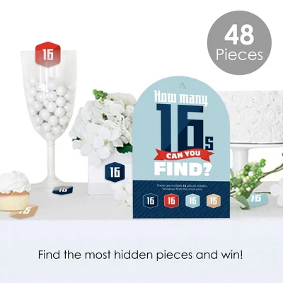 Big Dot Of Happiness Boy 16th Birthday - Sweet Sixteen Birthday Party Scavenger Hunt - 1 Stand And 48 Game Pieces - Hide And Find Game 3 Big Dot Of Happiness Boy 16th Birthday - Sweet Sixteen Birthday Party Scavenger Hunt - 1 Stand And 48 Game Pieces - Hide And Find Game