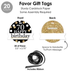 Big Dot Of Happiness Adult 70th Birthday - Gold - Birthday Party Favors And Cupcake Kit - Fabulous Favor Party Pack - 100 Pieces -Party Planers Store GUEST 8e279d9d bb18 44b3 ba95 1b15fc2fb936