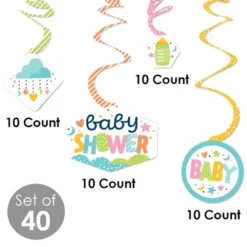 Big Dot Of Happiness Colorful Baby Shower - Gender Neutral Party Hanging Decor - Party Decoration Swirls - Set Of 40 -Party Planers Store GUEST 8e775907 1443 4559 95dc 368b65b2cabb