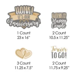 Big Dot Of Happiness Honk, It's Our Anniversary - Yard Sign And Outdoor Lawn Decorations - Gold And Silver Wedding Anniversary Yard Signs - Set Of 8 10 Big Dot Of Happiness Honk, It's Our Anniversary - Yard Sign And Outdoor Lawn Decorations - Gold And Silver Wedding Anniversary Yard Signs - Set Of 8 -Party Planers Store GUEST 8f36ec75 82f9 4037 ab9b ad79943fec90