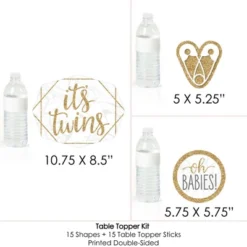 Big Dot Of Happiness It's Twins - Gold Twins Baby Shower Centerpiece Sticks - Table Toppers - Set Of 15 -Party Planers Store GUEST 8f599a7e 7c53 4d63 bc7f e359ebbdd31c