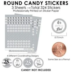 Big Dot Of Happiness We Still Do - 25th Wedding Anniversary - Anniversary Party Small Round Candy Stickers - Party Favor Labels - 324 Count -Party Planers Store GUEST 8fa450d5 d482 444d a1ea dcd1e14426bd