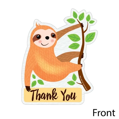 Big Dot Of Happiness Let's Hang - Sloth - Shaped Thank You Cards - Baby Shower Or Birthday Party Thank You Note Cards With Envelopes - Set Of 12 4 Big Dot Of Happiness Let's Hang - Sloth - Shaped Thank You Cards - Baby Shower Or Birthday Party Thank You Note Cards With Envelopes - Set Of 12 - Image 2