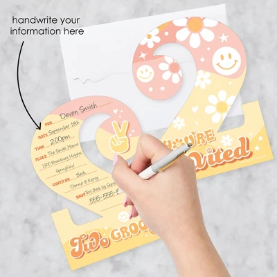 Big Dot Of Happiness Two Groovy - Shaped Fill-In Invitations - Boho Hippie Second Birthday Party Invitation Cards With Envelopes - Set Of 12 3 Big Dot Of Happiness Two Groovy - Shaped Fill-In Invitations - Boho Hippie Second Birthday Party Invitation Cards With Envelopes - Set Of 12