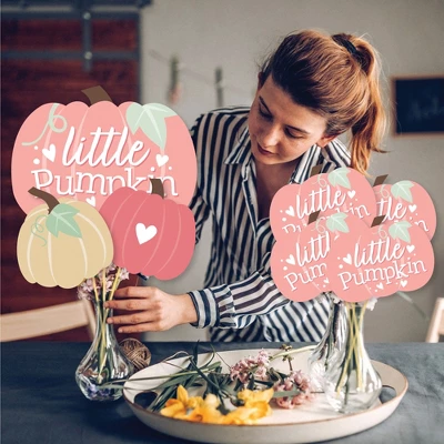 Big Dot Of Happiness Girl Little Pumpkin - Fall Birthday Party Or Baby Shower Centerpiece Sticks - Showstopper Table Toppers - 35 Pieces 4 Big Dot Of Happiness Girl Little Pumpkin - Fall Birthday Party Or Baby Shower Centerpiece Sticks - Showstopper Table Toppers - 35 Pieces - Image 2