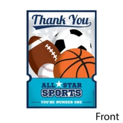 Big Dot Of Happiness Go, Fight, Win - Sports - Shaped Thank You Cards - Baby Shower Or Birthday Party Thank You Note Cards With Envelopes - Set Of 12 -Party Planers Store GUEST 90a117e6 ad29 4221 ae24 c3a62c566758