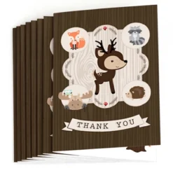 Big Dot Of Happiness Woodland Creatures - Baby Shower Or Birthday Party Thank You Cards (8 Count)