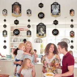 Big Dot Of Happiness Adult 80th Birthday - Gold - Birthday Party Vertical Photo Garland 35 Pieces -Party Planers Store GUEST 90b0f337 f6fc 4138 82ab f106597988ba