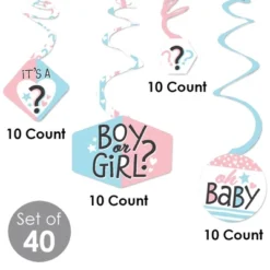 Big Dot Of Happiness Baby Gender Reveal - Team Boy Or Girl Party Hanging Decor - Party Decoration Swirls - Set Of 40 -Party Planers Store GUEST 914cdab5 dc35 490d 97d6 781d58bc8c77