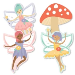 Big Dot Of Happiness Let's Be Fairies - Mushroom Decorations DIY Fairy Garden Birthday Party Essentials - Set Of 20