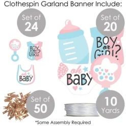 Big Dot Of Happiness Baby Gender Reveal - Team Boy Or Girl Party DIY Decorations - Clothespin Garland Banner - 44 Pieces -Party Planers Store GUEST 91c264f5 b87c 4e03 8cdd 3567e5401fb3