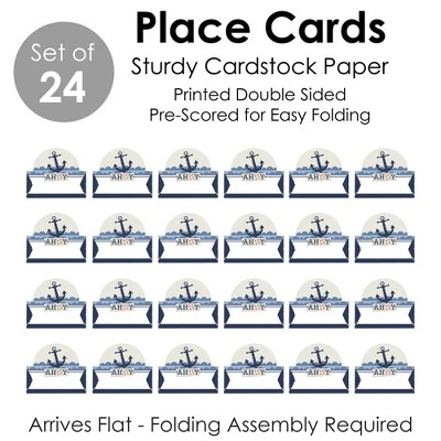 Big Dot Of Happiness Ahoy - Nautical - Baby Shower Or Birthday Party Tent Buffet Card - Table Setting Name Place Cards - Set Of 24 6 Big Dot Of Happiness Ahoy - Nautical - Baby Shower Or Birthday Party Tent Buffet Card - Table Setting Name Place Cards - Set Of 24 - Image 4