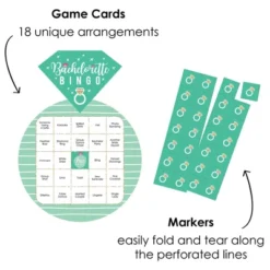 Big Dot Of Happiness Final Fiesta - Bar Bingo Cards And Markers - Last Fiesta Bachelorette Party Shaped Bingo Game - Set Of 18