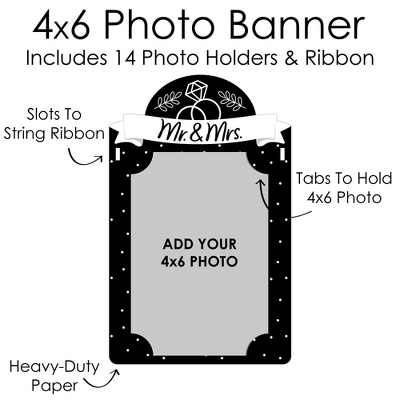 Big Dot Of Happiness Mr. And Mrs. - DIY Black And White Wedding Or Bridal Shower Decor - Picture Display - Photo Banner 6 Big Dot Of Happiness Mr. And Mrs. - DIY Black And White Wedding Or Bridal Shower Decor - Picture Display - Photo Banner - Image 4