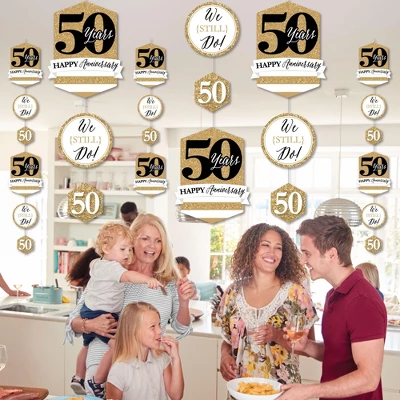 Big Dot Of Happiness We Still Do - 50th Wedding Anniversary - Anniversary Party DIY Dangler Backdrop - Hanging Vertical Decorations - 30 Pieces 4 Big Dot Of Happiness We Still Do - 50th Wedding Anniversary - Anniversary Party DIY Dangler Backdrop - Hanging Vertical Decorations - 30 Pieces - Image 2