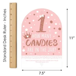 Big Dot Of Happiness 1st Birthday Little Miss Onederful - How Many Candies Girl First Birthday Party Game - 1 Stand And 40 Cards - Candy Guessing Game -Party Planers Store GUEST 959c7e59 cfa6 49be 974d 6cb41ced22c6