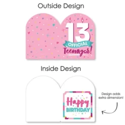Big Dot Of Happiness Girl 13th Birthday - Happy Birthday Giant Greeting Card - Big Shaped Jumborific Card -Party Planers Store GUEST 962d99cc 9077 436a b150 f82dfa0262a1