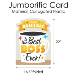 Big Dot Of Happiness Happy Boss's Day - Best Boss Ever Giant Greeting Card - Big Shaped Jumborific Card -Party Planers Store GUEST 97835c37 294d 497f abc2 e67a294504db