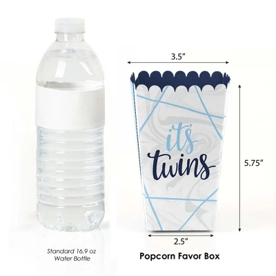 Big Dot Of Happiness It's Twin Boys - Blue Twins Baby Shower Favor Popcorn Treat Boxes - Set Of 12 3 Big Dot Of Happiness It's Twin Boys - Blue Twins Baby Shower Favor Popcorn Treat Boxes - Set Of 12