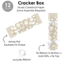 Big Dot Of Happiness Tan Daisy Flowers - No Snap Floral Party Table Favors - DIY Cracker Boxes - Set Of 12 -Party Planers Store GUEST 981c80e1 29fa 4b74 ba43 affb0c93e7b7