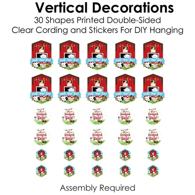 Big Dot Of Happiness Farm Animals - Barnyard Baby Shower Or Birthday Party DIY Dangler Backdrop - Hanging Vertical Decorations - 30 Pieces 5 Big Dot Of Happiness Farm Animals - Barnyard Baby Shower Or Birthday Party DIY Dangler Backdrop - Hanging Vertical Decorations - 30 Pieces - Image 3