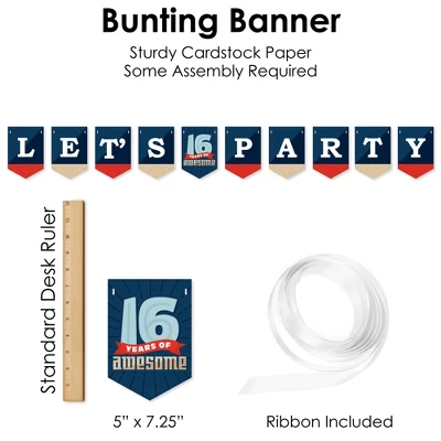 Big Dot Of Happiness Boy 16th Birthday - Sweet Sixteen Birthday Party Supplies Decoration Kit - Decor Galore Party Pack - 51 Pieces 5 Big Dot Of Happiness Boy 16th Birthday - Sweet Sixteen Birthday Party Supplies Decoration Kit - Decor Galore Party Pack - 51 Pieces - Image 4