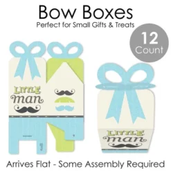 Big Dot Of Happiness Dashing Little Man Mustache Party - Square Favor Gift Boxes - Baby Shower Or Birthday Party Bow Boxes - Set Of 12 -Party Planers Store GUEST 99d8ed0e 41a0 4152 a47b 66c0b12c81ee