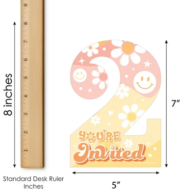 Big Dot Of Happiness Two Groovy - Shaped Fill-In Invitations - Boho Hippie Second Birthday Party Invitation Cards With Envelopes - Set Of 12 6 Big Dot Of Happiness Two Groovy - Shaped Fill-In Invitations - Boho Hippie Second Birthday Party Invitation Cards With Envelopes - Set Of 12 - Image 4