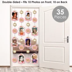 Big Dot Of Happiness Sweet 16 - 16th Birthday Party Vertical Photo Garland 35 Pieces