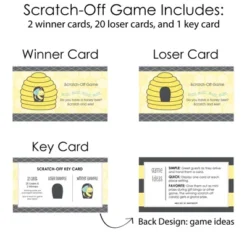 Big Dot Of Happiness Honey Bee - Baby Shower Or Birthday Party Game Scratch Off Cards - 22 Count -Party Planers Store GUEST 9abd6ab9 c1b3 4b6a 9be1 990b1879e60e