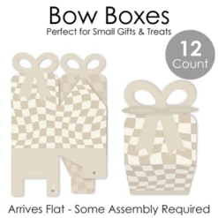 Big Dot Of Happiness Tan Checkered Party - Square Favor Gift Boxes - Bow Boxes - Set Of 12 -Party Planers Store GUEST 9b9240b5 b07f 42ed ba14 014967095789
