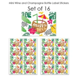 Big Dot Of Happiness Last Luau - Mini Wine Champagne Bottle Label Stickers - Tropical Bachelorette Party Bridal Shower Favor Gift For Women Set Of 16 -Party Planers Store GUEST 9c36e8c2 7504 4e97 8533 e84059dc6a3f