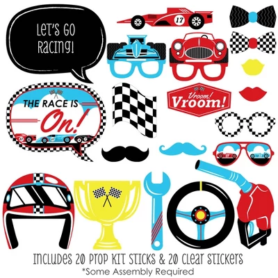 Big Dot Of Happiness Let's Go Racing - Racecar - Baby Shower Or Race Car Birthday Party Photo Booth Props Kit - 20 Count 3 Big Dot Of Happiness Let's Go Racing - Racecar - Baby Shower Or Race Car Birthday Party Photo Booth Props Kit - 20 Count