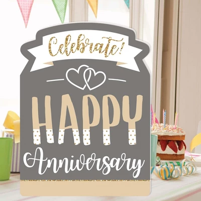 Big Dot Of Happiness Happy Anniversary - Gold Wedding Anniversary Congratulations Giant Greeting Card - Big Shaped Jumborific Card 3 Big Dot Of Happiness Happy Anniversary - Gold Wedding Anniversary Congratulations Giant Greeting Card - Big Shaped Jumborific Card