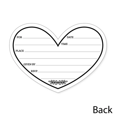 Big Dot Of Happiness Mr. And Mrs. - Shaped Fill-In Invitations - Black And White Wedding Or Bridal Shower Invitation Cards With Envelopes - Set Of 12 5 Big Dot Of Happiness Mr. And Mrs. - Shaped Fill-In Invitations - Black And White Wedding Or Bridal Shower Invitation Cards With Envelopes - Set Of 12 - Image 3