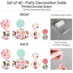 Big Dot Of Happiness Run Wild Horses - Pony Birthday Party Hanging Decor - Party Decoration Swirls - Set Of 40 -Party Planers Store GUEST 9db57f30 7a52 4c45 91c6 532372e4ad64