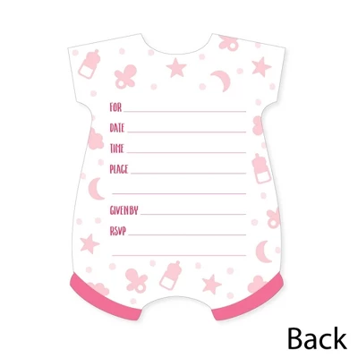 Big Dot Of Happiness It's A Girl - Shaped Fill-in Invitations - Pink Baby Shower Invitation Cards With Envelopes - Set Of 12 5 Big Dot Of Happiness It's A Girl - Shaped Fill-in Invitations - Pink Baby Shower Invitation Cards With Envelopes - Set Of 12 - Image 3