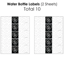 Big Dot Of Happiness Mr. And Mrs. - Black And White Wedding Or Bridal Shower Decorations - Beverage Bar Kit - 34 Pieces -Party Planers Store GUEST 9ec24931 13fb 46fe b829 361ce6e4fc41