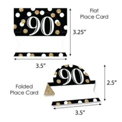 Big Dot Of Happiness Adult 90th Birthday - Gold - Birthday Party Tent Buffet Card - Table Setting Name Place Cards - Set Of 24 -Party Planers Store GUEST 9f258876 955d 468c a149 aff9cae5d7f7