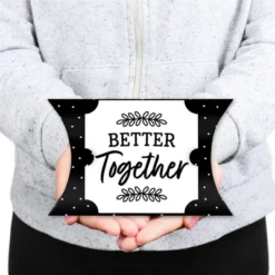 Big Dot Of Happiness Mr. And Mrs. - Favor Gift Boxes - Black And White Wedding Or Bridal Shower Large Pillow Boxes - Set Of 12 -Party Planers Store GUEST 9feb9d98 95d3 49e4 b76b be8237bfec2d