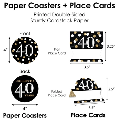 Big Dot Of Happiness Adult 40th Birthday - Gold - Birthday Party Paper Charger & Table Decorations Chargerific Kit For 8 8 Big Dot Of Happiness Adult 40th Birthday - Gold - Birthday Party Paper Charger & Table Decorations Chargerific Kit For 8 - Image 6
